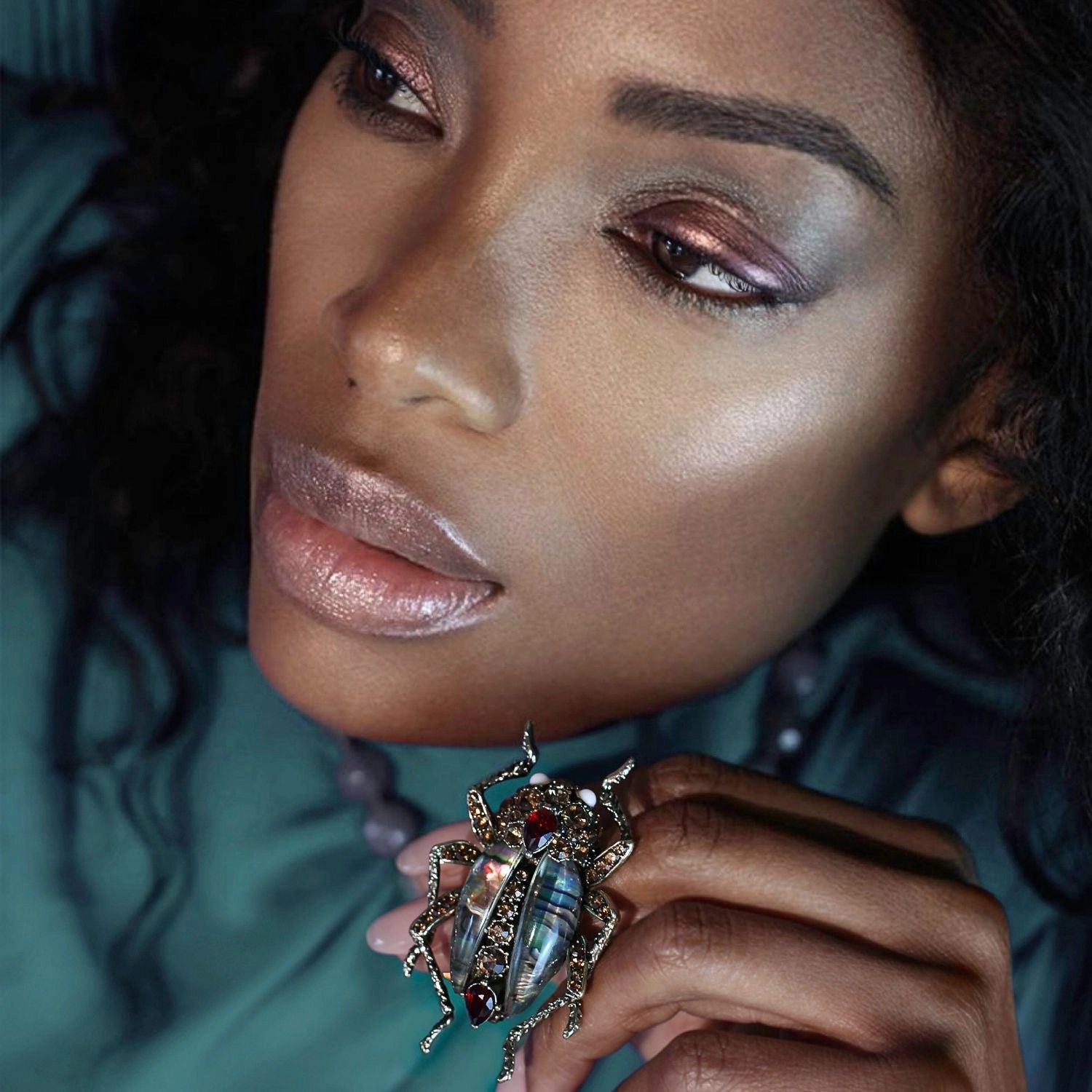 Bill Skinner Bejewelled Beetle Necklace